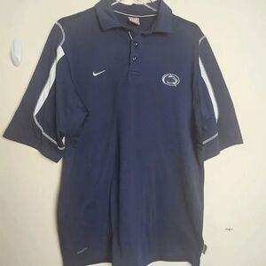 Nike Penn State Polo Shirt Men's Blue/White Size Large